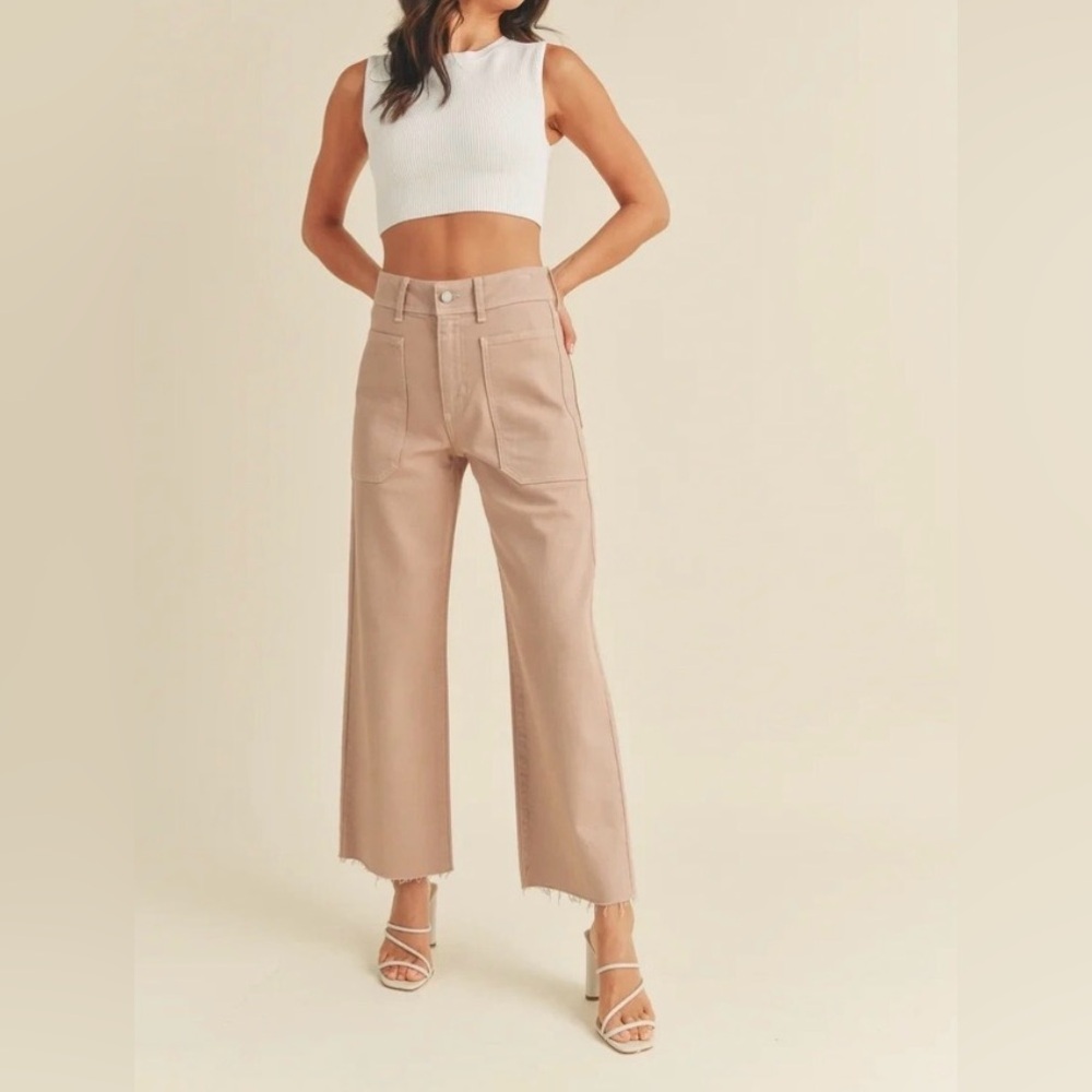 Just Black High Rise Jeans in Tan
